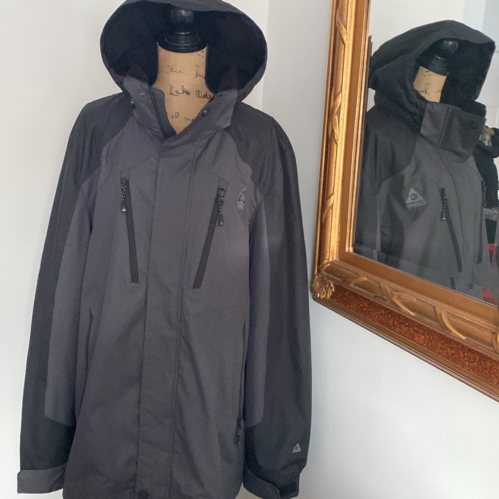Gerry Weber Men`s Size XXL Hooded Jacket Water Resistant Slate Black